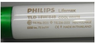 TL84 standard light source for color lighting tube Philips 18W 840