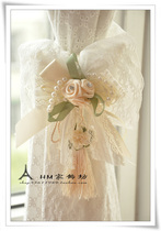 Foreign trade European cute Korean lace fabric Home curtain buckle Curtain strap flower curtain clip Sun flower pair