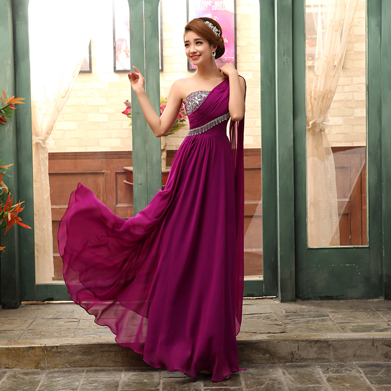 Red long evening dress for bride, plus size