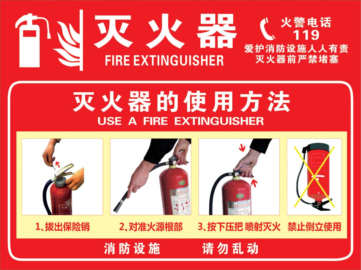Fire extinguisher Fire hydrant Fire extinguisher use method Fire hydrant use method sticker logo sticker