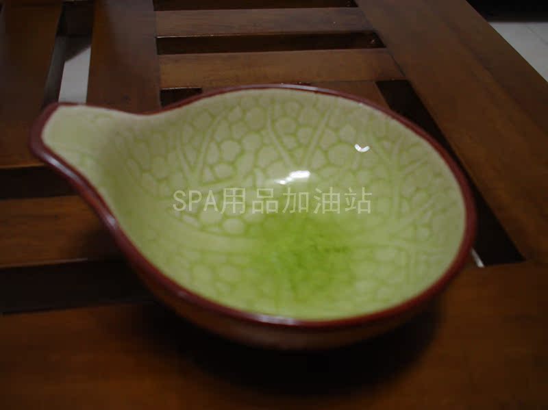 Tai Style SPA Supplies Aromatic Hydrotherapy Sp Deployment Tool Green Glazed Ceramic To Keratinoco Film Bowl Heatable-Taobao
