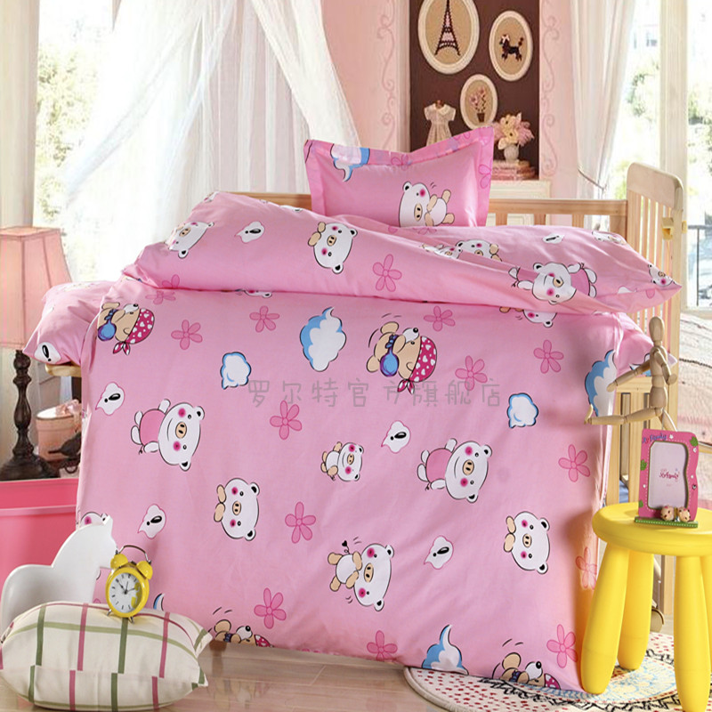 Rohrt Kindergarten Three sets of pure cotton quilt cover pillowcase cushion covered with no enemy little baby