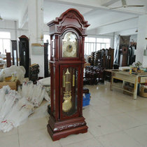 Mechanical floor clock solid wood carving clock European style standing clock large distance movement floor clock 9814