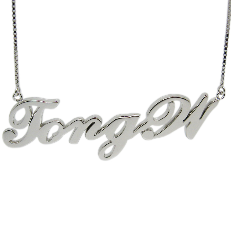 Custom female natal year of the rat necklace couple name a pair of letters sterling silver gift birthday engraved TongW