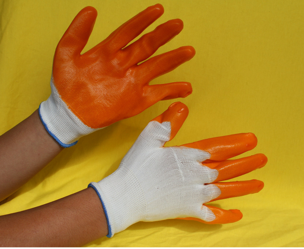 LAW Gloves Immersion Gloves Anti - slip Gloves Ultra Wear - Resistance Gloves Semi - hang Nylon PVC Gloves