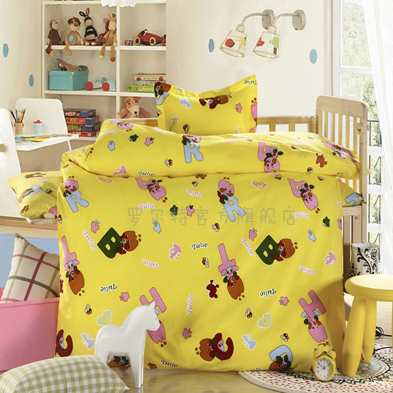 Rohrt Kindergarten Three sets of pure cotton quilt cover pillowcase cushion covered with letters Baby