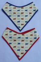 Made in Japan Baby triangle small rice pocket Yellow bottom puppy pattern Soft practical exquisite well-behaved