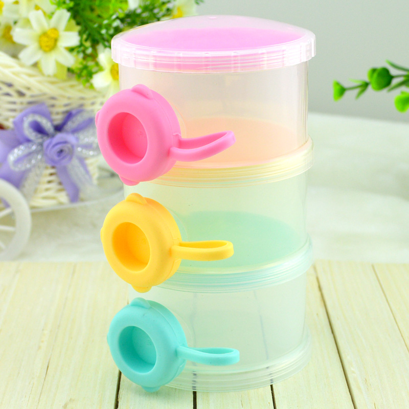 日康 三层奶粉盒 便携奶粉储存盒 防漏奶粉格 RK3622 满额包邮