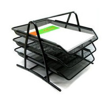 Metal iron mesh three-layer document rack mesh bookshelf data rack magazine iron net three-layer file tray