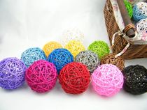 8CM diameter rattan ball factory direct supply decorative color ball round rattan ball