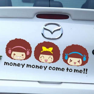 Мультяшный мусс, кукла, наклейка, на удачу