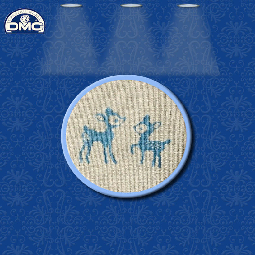 Precision printed DMC cross stitch specializes in DMC kit magazine monochrome little deer