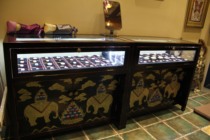 Wooden hand-painted high-end display cabinet