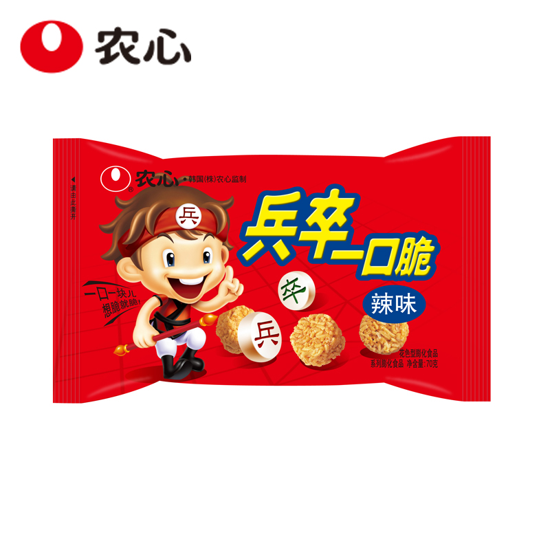 【天猫超市】农心 兵卒一口脆（辣味）70g/袋办公休闲小零食膨化
