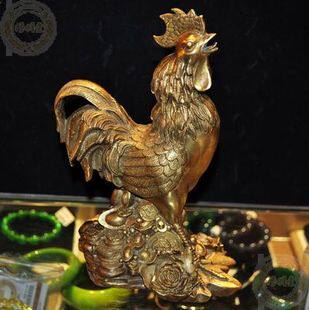 修明堂 22厘米纯铜公鸡开光摆件 旺财助运专制蜈蚣煞化解偏桃花
