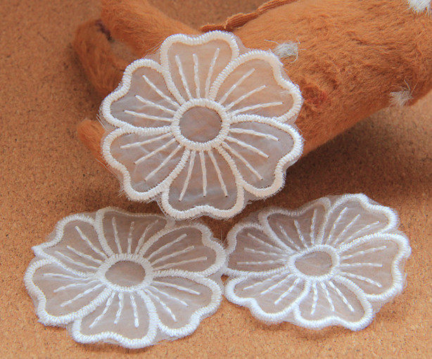 9 Hand DIY Apparel Accessories Day single lace embroidery Transparent net exquisite wedding flower cloth patch program