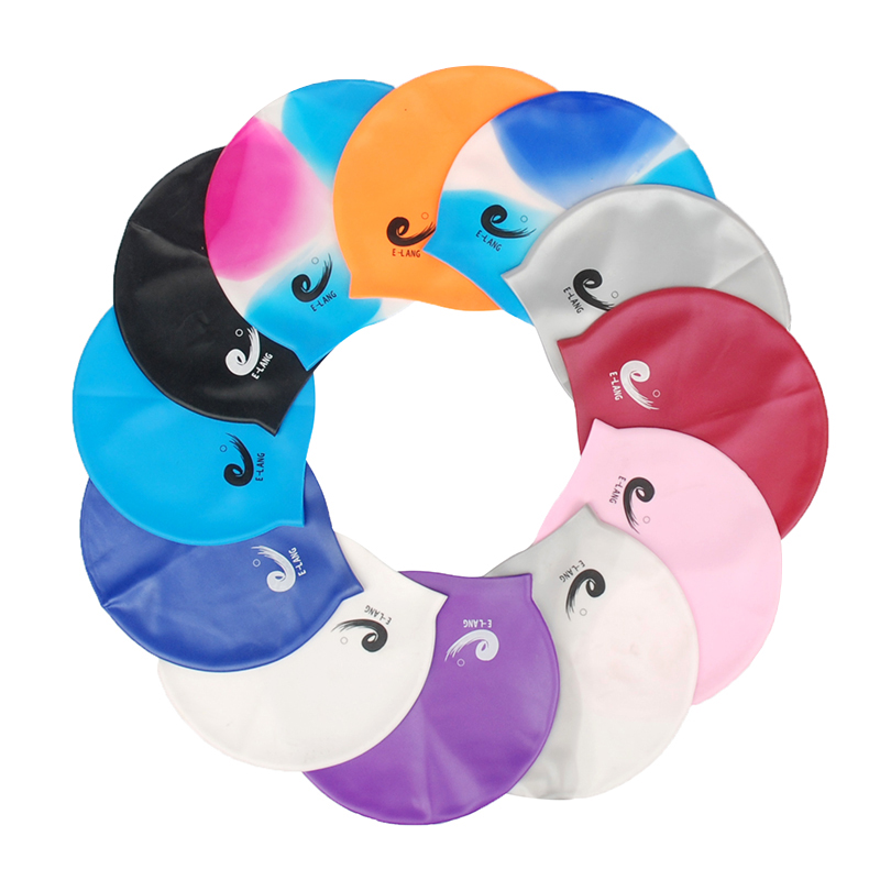 Rubber sheet swimming cap silicone anti-swim waterproof rubber cap male and female adult children universal large number long hair without let-head bath hat