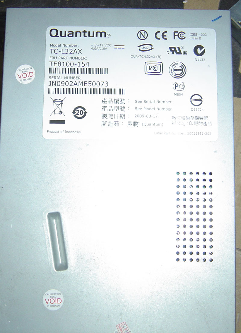 QUANTUM Quinton LTO3 HH Tape Machine TC-L32AX is suitable for single or DELL tape libraries
