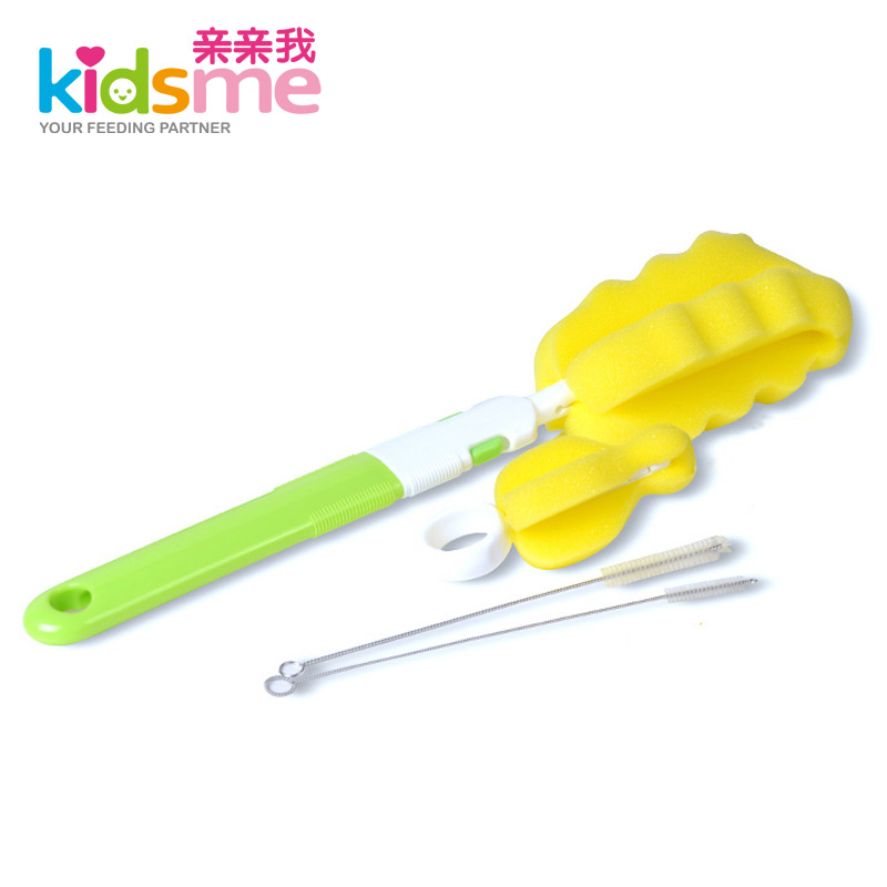 亲亲我 婴儿奶瓶刷 宝宝奶瓶奶嘴清洗工具 海绵奶瓶刷套装组合