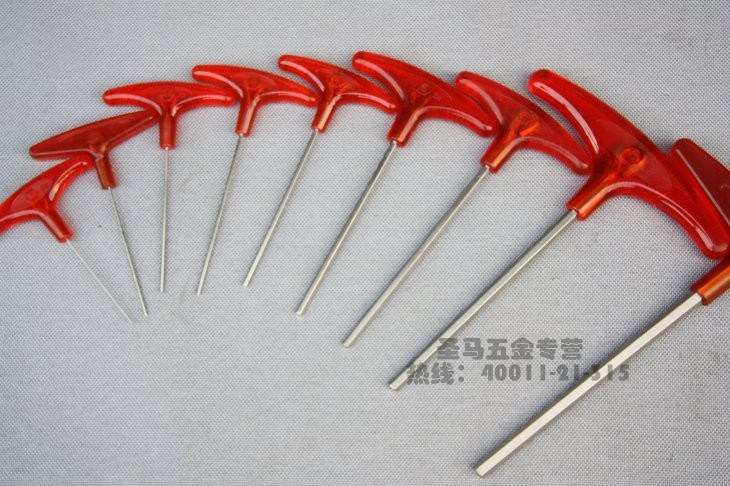 (Taiwan REGAL) S2 chrome vanadium steel red rubber handle T-type six angle wrench 1 5-10mm