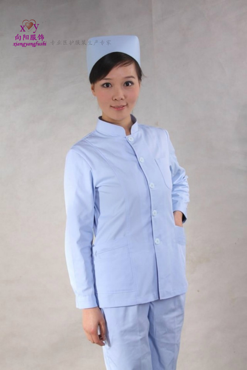 Two pieces of lap nurse winter long sleeve coat hospital beauty salon hospital clothes white blue pink plus thick polyester card fabric