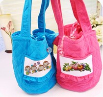 The owner recommends Korean Yedan cross-stitch casual bag cross-stitch patchwork bucket Blue