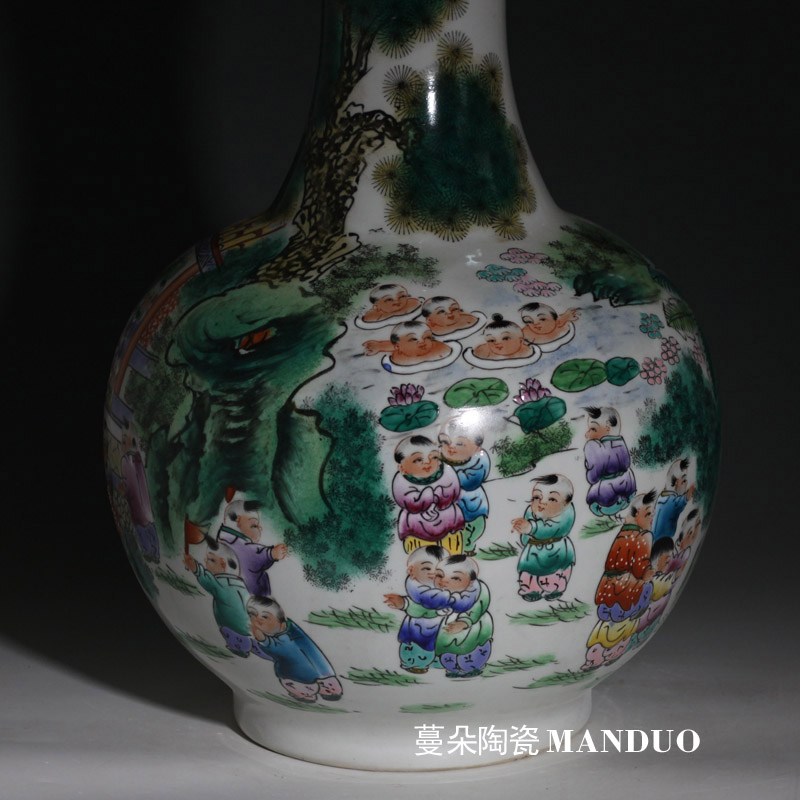 Jingdezhen hand - made enamel vase sitting room adornment that occupy the home furnishing articles high - grade figure vase vase the ancient philosophers