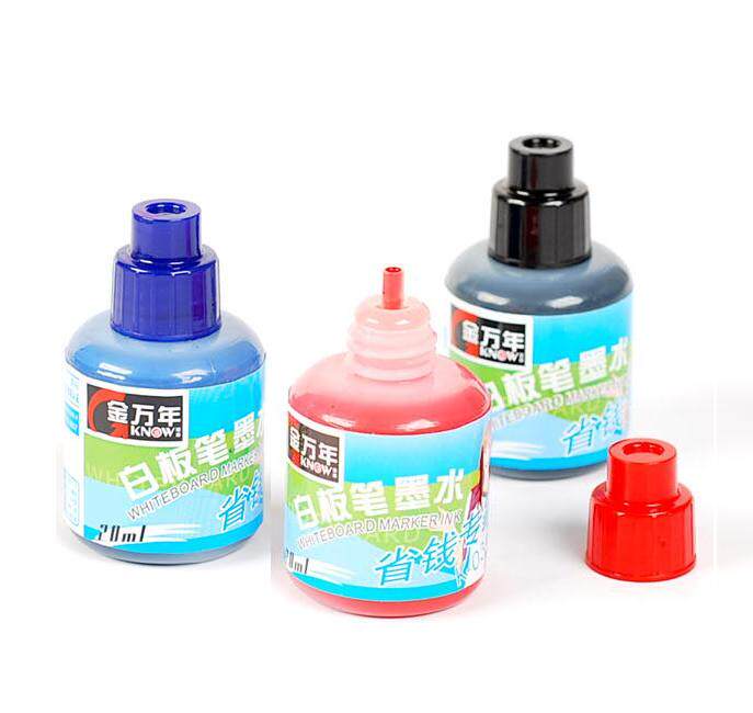 3 bottles of K-0300 Jin Wannian whiteboard pen ink erasable pen refill liquid black blue red 20ML