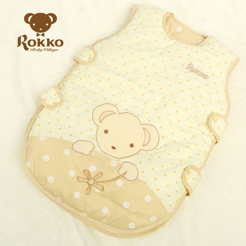 ROKKO 婴儿睡袋 纯棉儿童防踢被子 宝宝睡袋春秋冬款加厚两用睡袍