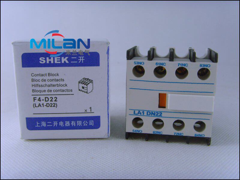 Shanghai Two Kai CJX2 Contactor Assisted Contactor F4-22 (LA1 DN22)
