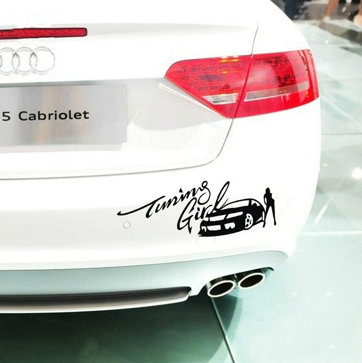 盖划痕贴纸汽车装饰贴划痕贴前后保险杠专用靓车美女遮挡贴