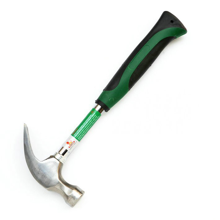 Powerlion mirror polished double color steel pipe handle claw hammer steel handle nail hammer W0050AB woodworking hammer