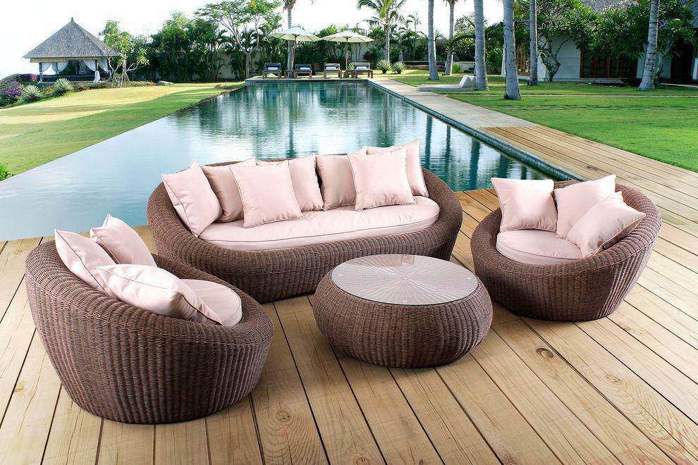 Rattan sofa combination living room balcony coffee table outdoor sofa rattan furniture imitation rattan art rattan chair sofa factory direct sales