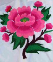 Qiang broderie décoration peinture pure main brodée décor peony fleurs 35CM * 35CM