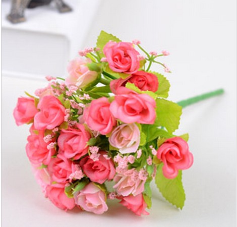 Diamond Rose Single simulation bouquet Living room Chrysanthemum Table Decoration Furnishing rose small bouquet embroidered ball handkerchief