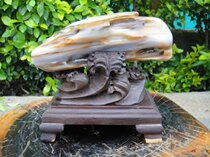 Financial resources are rolling Myanmar wood Yushu fossil ornaments Handle play desk bedroom ice seed 55#Shan Xiqi Gallery