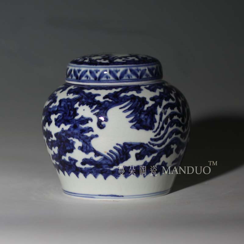 Jingdezhen jintong hand - made grain porcelain jar of classical porcelain pieces hand - made jintong porcelain pot