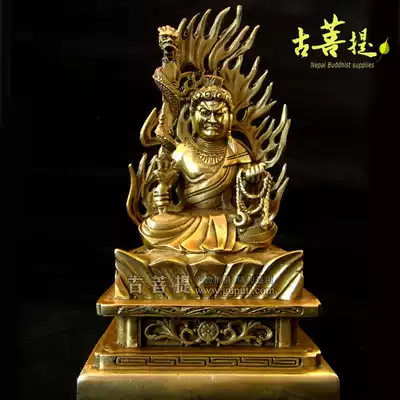 (Ancient Bodhi)Pure copper carved immobile Ming King Vajra Vajra throne Buddha statue can be packed in a Tibetan bag express
