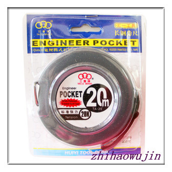 Shanghai three circle long steel tape measure 20 meters steel tape measure tape measure