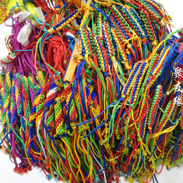 Tibet Pure Handmade Five Colored Thread Woven Diamond Knots Auspicious Knots Key Hang Mobile Phone Sling Bag Accessories Meme Your Type