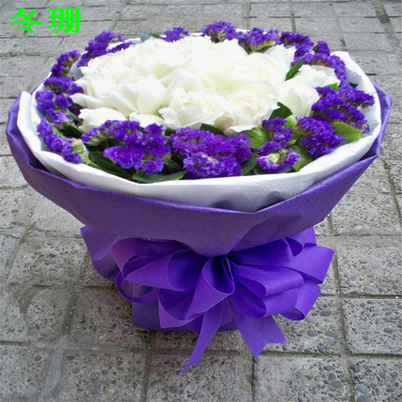 24朵白玫瑰花束鲜花速递无锡鲜花店南京扬中凤城爱意表白送花生日