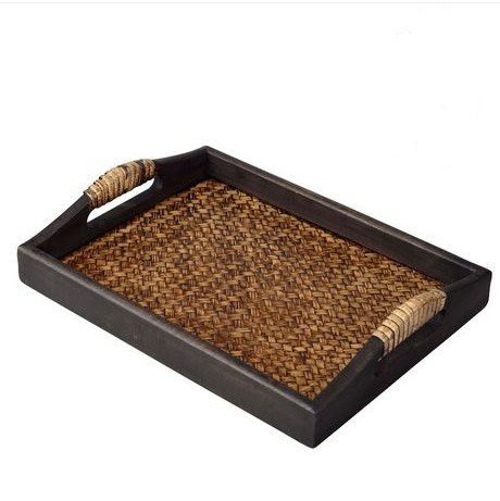 Tai Style Beauty Salon Towel Pan SPA Clubhouse Massage Essential Oil Tray Home Clubhouse Decoration Furnishing Tea Tray