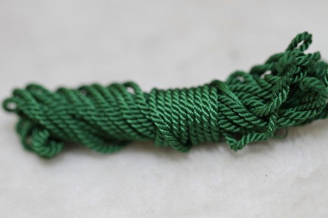Tibetan Buddhist Beads Accessories Purely Handmade Four-strand Silk Thread Hand-Twisted Silk Thread (Green)