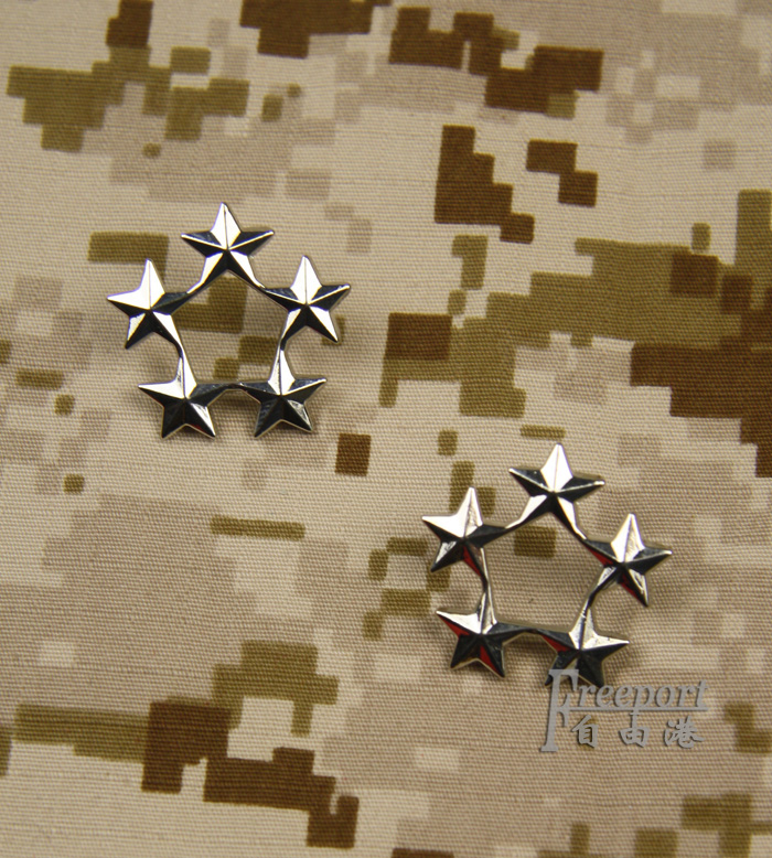 United States metal badge United States five-star admiral collar flower United States five-star collar flower epaulette star