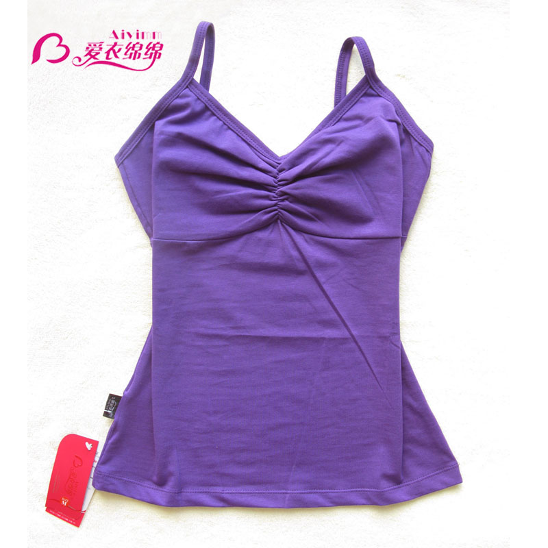 Love clothes cotton pleated pluggable chest pad sling Yoga suit top special base vest ZZSY