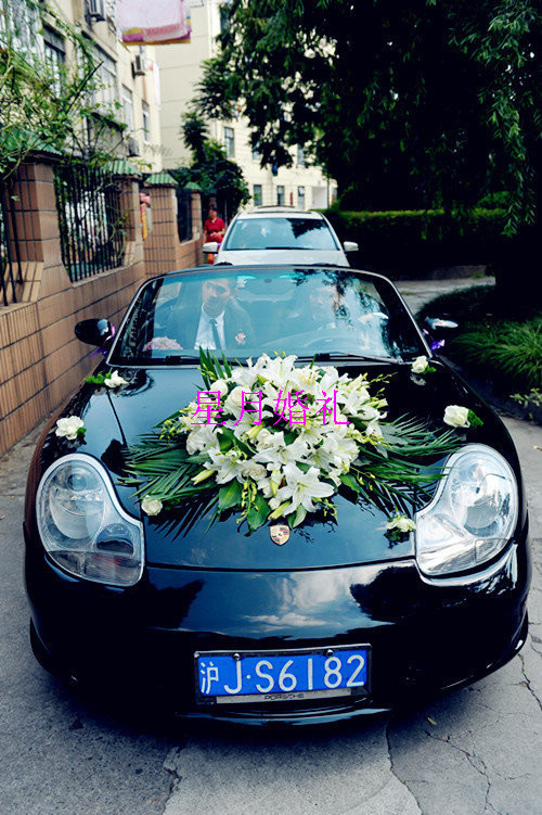 Shanghai Float Decoration Daytime Car Tie Car Main Wedding Car Flower Decoration-White Pure Lily Wedding Wedding Car Flowers