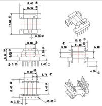 Large quantity discount transformer inductance EPC17 horizontal 4 6 horizontal 5 5 5 bagwood skeleton also has a matching core