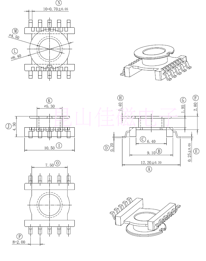 Special price SMD patch skeleton ER11 5 seagull feet 5 5 rows from 12 2 pin distance 2 LCP material