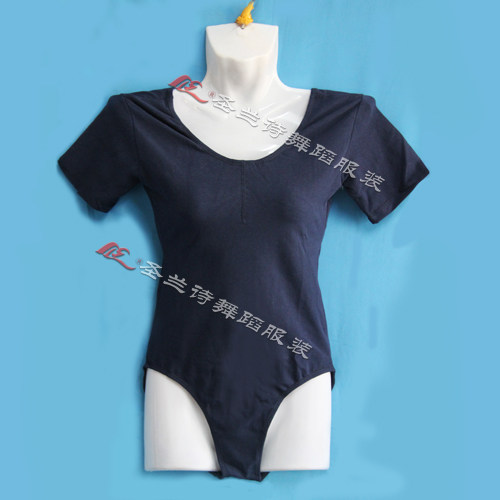Sacred Land Poetry Adult Short Sleeve Gymnastics Suit Pure Color Dance Suit Round neckline Tested Pros professional Livewear