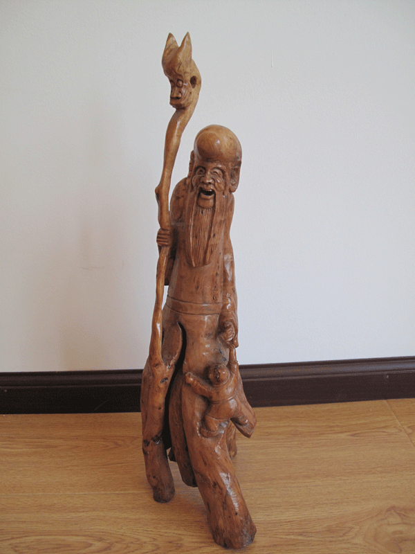 Guizhou plateau root carving wood carving carving home accessories craft gift decoration character decoration - birthday gift 48CM